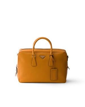 Prada Saffiano Leather Work Bag, Amber - Metallic
