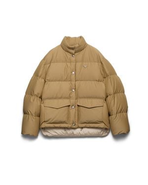 Prada Medium-Weight Technical Fabric Down Jacket - Natural