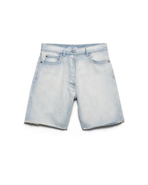 Prada Bermudas Aus Denim, Damen, Größe - Blau