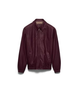 Prada Nappa Leather Jacket, Plum - Purple