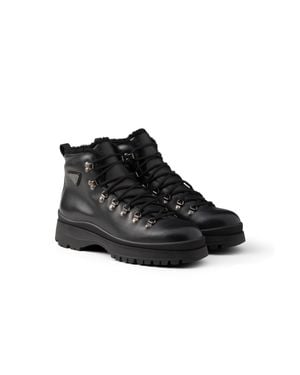 Prada Brixxen Leather Booties Size 6 - Black