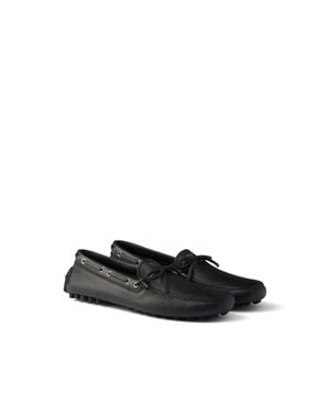 Prada Leather Driving Shoe, Size 5,5 - Black