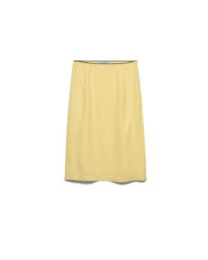Prada Polka-Dot Satin Skirt - Yellow