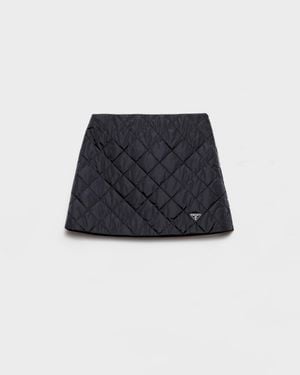 Prada Lightweight, Quilted Re-Nylon Miniskirt - Black