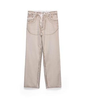 Prada Bull Denim Five-Pocket Jeans, Caramel - Grey