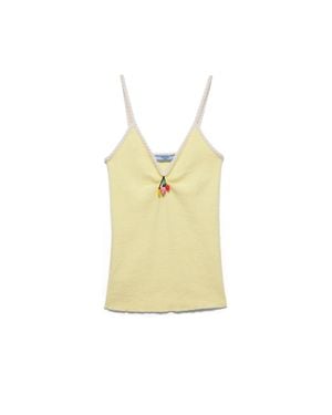 Prada Cotton Bouclé Top - Yellow