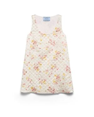 Prada Quilted Satin Mini Dress - White