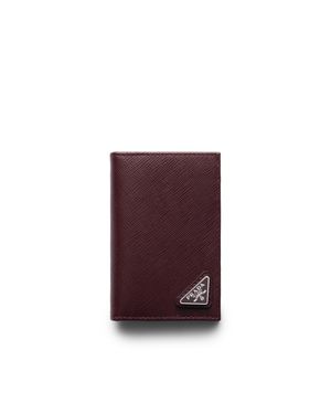 Prada Saffiano Leather Card Holder - Purple