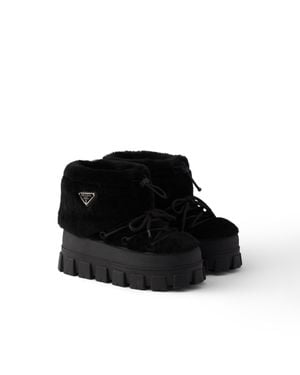 Prada Shearling Après-Ski Boots - Black