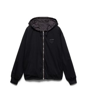 Prada Reversible Jersey Hoodie - Black