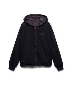 Prada Reversible Jersey Hoodie - Black