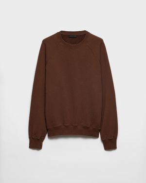 Prada Cotton Fleece Sweatshirt - Brown
