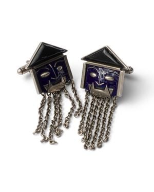 Prada Resin And Metal Cufflinks - Black