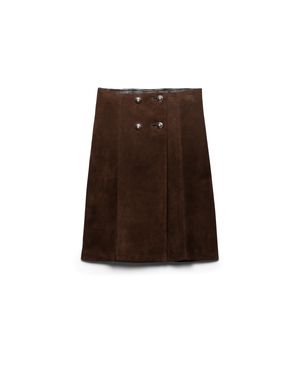 Prada Suede Skirt - Brown