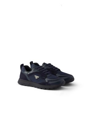 Prada Prax Sneaker Aus Leder Und Stoff, Herren, Größe 10,5 - Blau