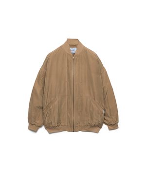 Prada Old Silk Bomber Jacket - Natural
