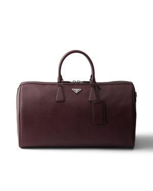 Prada Saffiano Leather Travel Bag - Purple