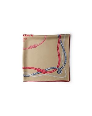 Prada Printed Silk Twill Scarf, 90X90 Cm - Natural