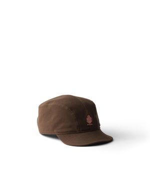 Prada Old Piqué Baseball Cap, Ebony - Brown