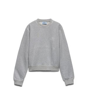 Prada Cotton Crew-Neck Sweatshirt - Grey