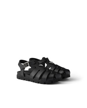 Prada Rubber Fisherman Sandals, Size 6 - Black