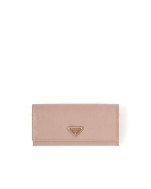 Prada Large Saffiano Leather Wallet - White
