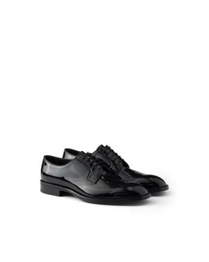Prada Schnürschuhe Aus Lackleder, Herren, Größe 10,5 - Schwarz
