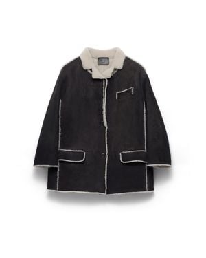 Prada Caban En Peau De Mouton, Femme, Taille - Noir