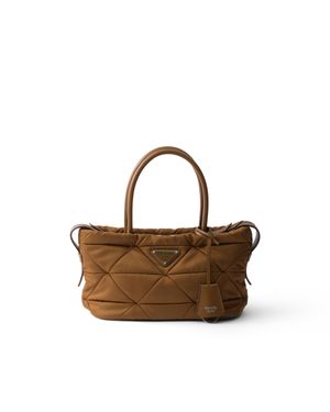 Prada Mittelgroße Tote Bag Aus Gepolstertem Re-Nylon, Damen - Braun