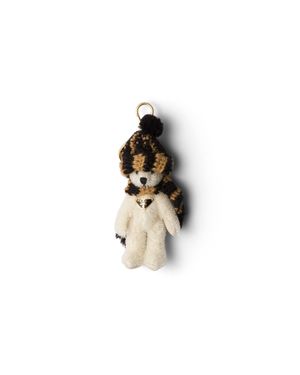 Prada Teddy Keychain Charm - White