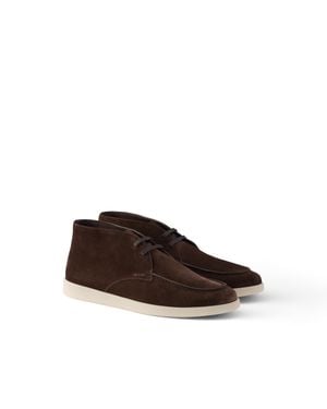 Prada Suede Chukka Boots, Dark - Brown