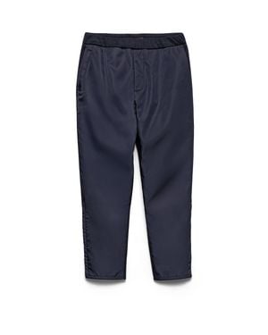 Prada Cotton-Re-Nylon Straight Trousers - Blue