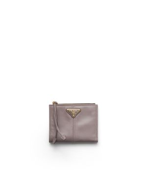 Prada Small Leather Wallet - Grey
