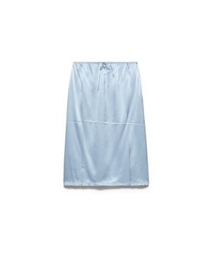 Prada Unterrock Aus Satin Im Vintage-Look, Damen, Größe - Blau