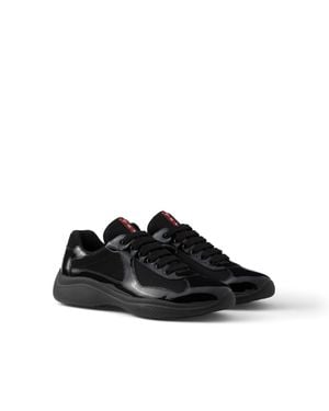 Prada America's Cup Leather Sneakers - Black