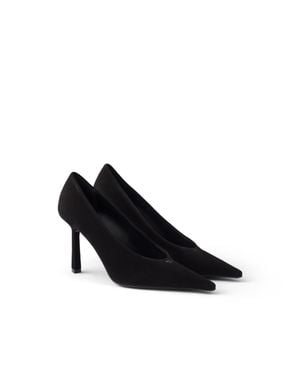 Prada Suede Pointy-Toe Court Shoes - Black