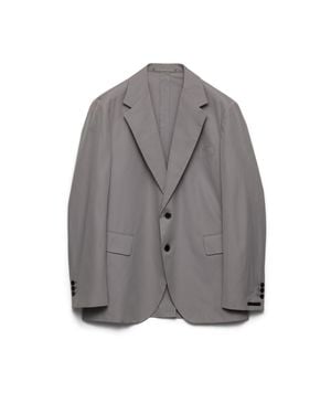 Prada Einreihige Jacke Aus Baumwolle, Herren, Größe - Grau
