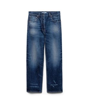 Prada Five-Pocket Washed Denim Jeans - Blue