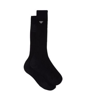 Prada Socken Aus Baumwolle - Schwarz