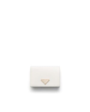 Prada Small Saffiano Leather Wallet - White