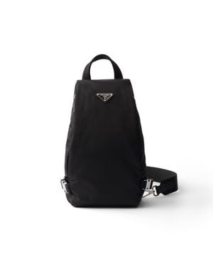 Prada Re-Nylon And Saffiano Leather Backpack - Black