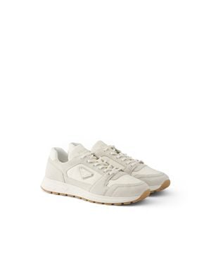 Prada Prax-Sneaker Aus Wildleder Und Re-Nylon, Herren, Größe 10,5 - Weiß