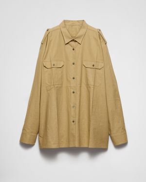 Prada Cotton Oversized Shirt - Natural
