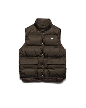 Prada Re-Nylon Down Vest - Brown