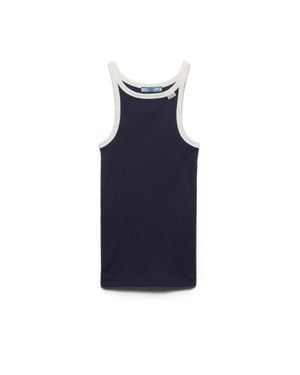 Prada Ribbed Knit Tank Top - Blue
