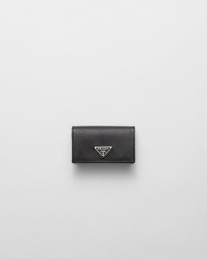 Prada Saffiano Leather Card Holder - White