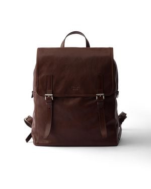Prada Leather Backpack - Brown
