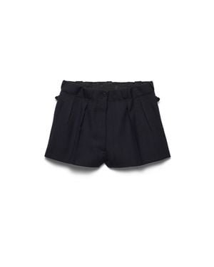 Prada Chevron Wool Shorts - Black