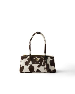 Prada Galleria Medium Printed Leather Bag, /Dark - White