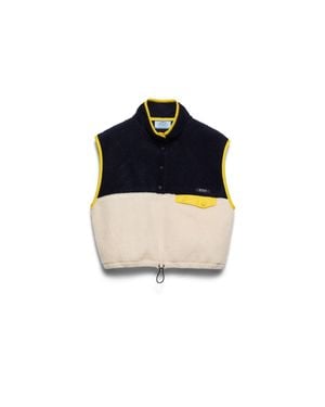 Prada Pile Turtleneck Blouson Vest - Blue